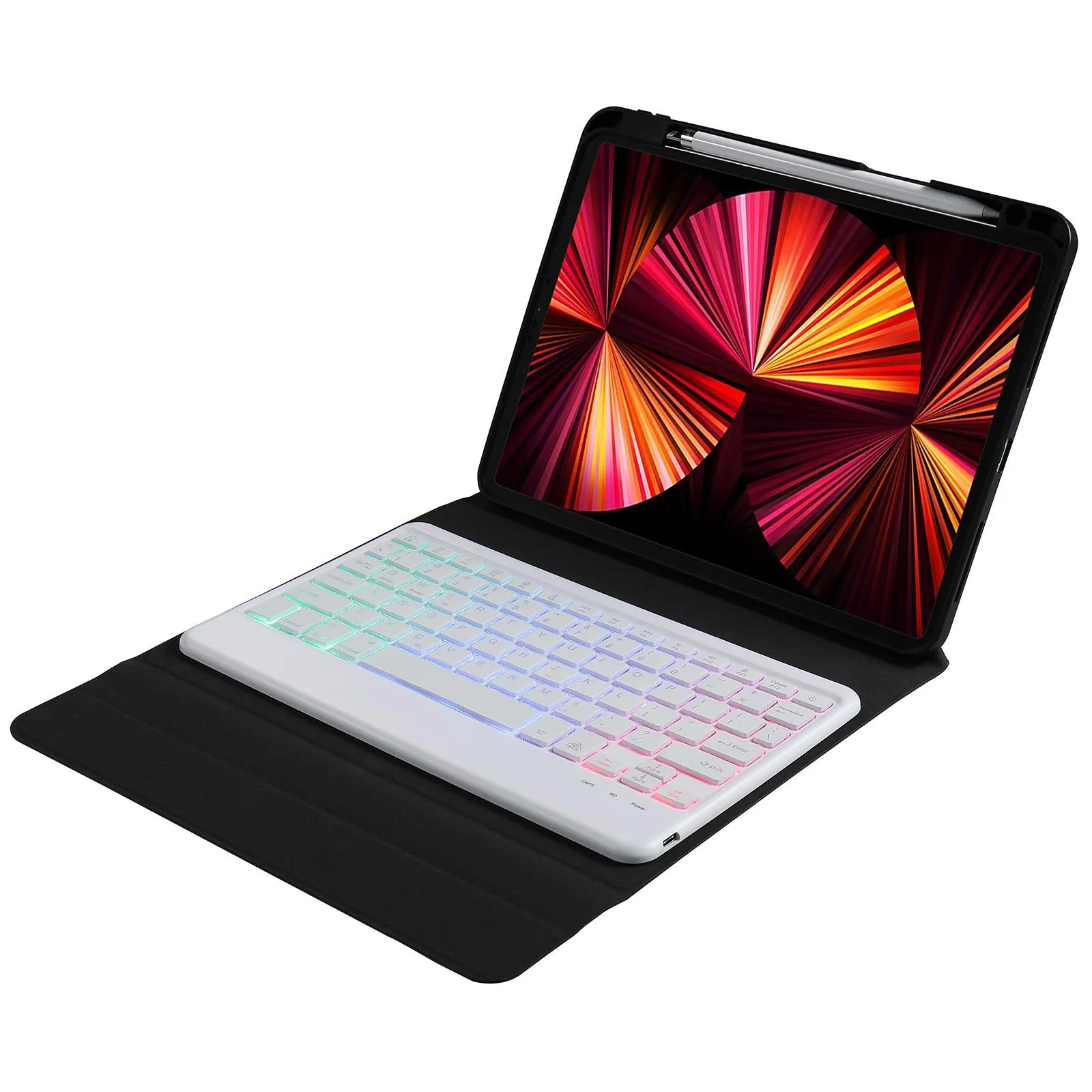 10.2 / 10.5 Inch Bluetooth Keyboard Tablet Case With Triangle Holder & Pen Slot