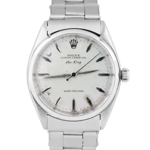 1962 Rolex Oyster Perpetual Air-King Super Precision Silver 34mm Stainless 5500