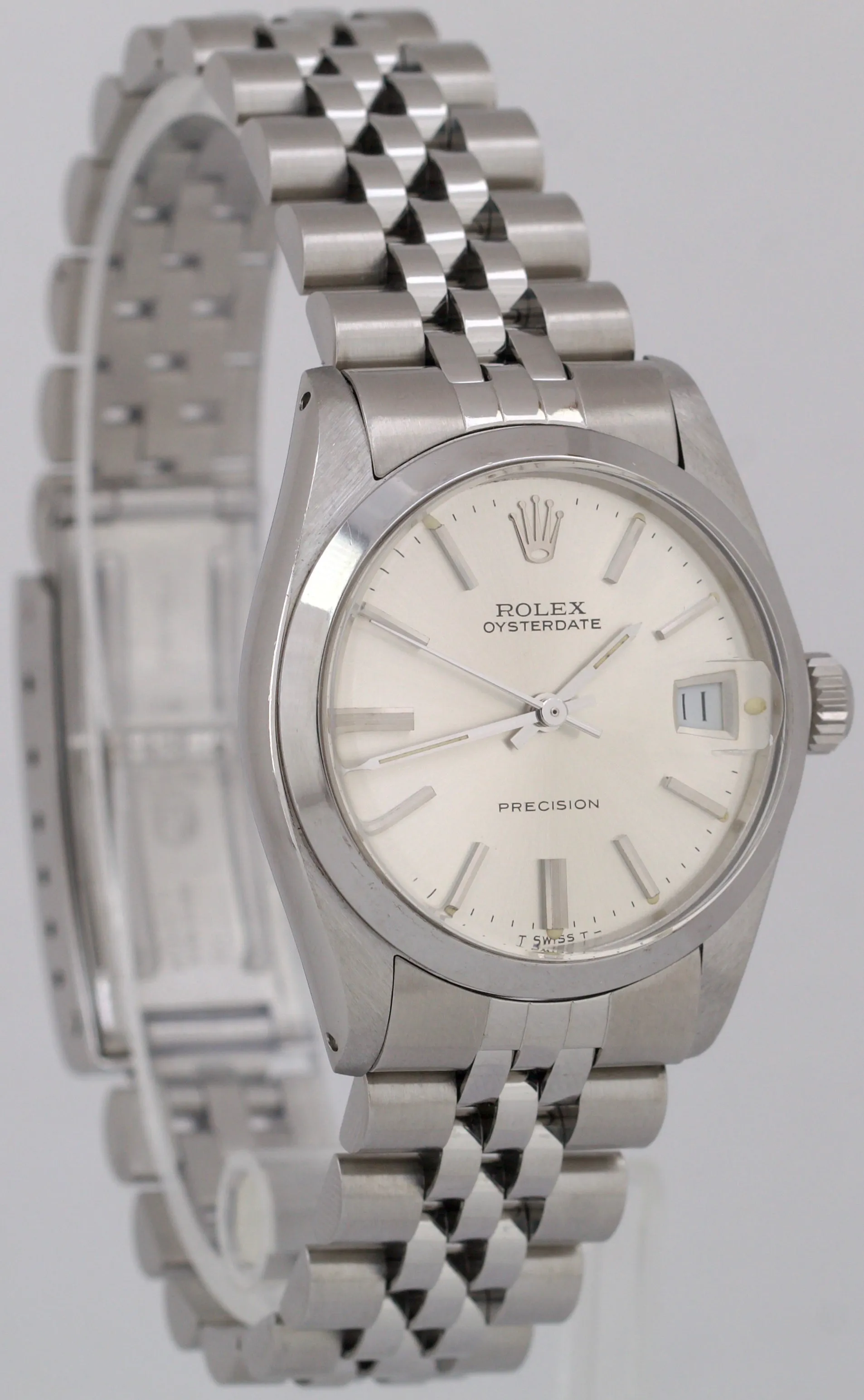1984 Rolex Oysterdate Precision SILVER Manual Stainless Steel JUBILEE 34mm 6466
