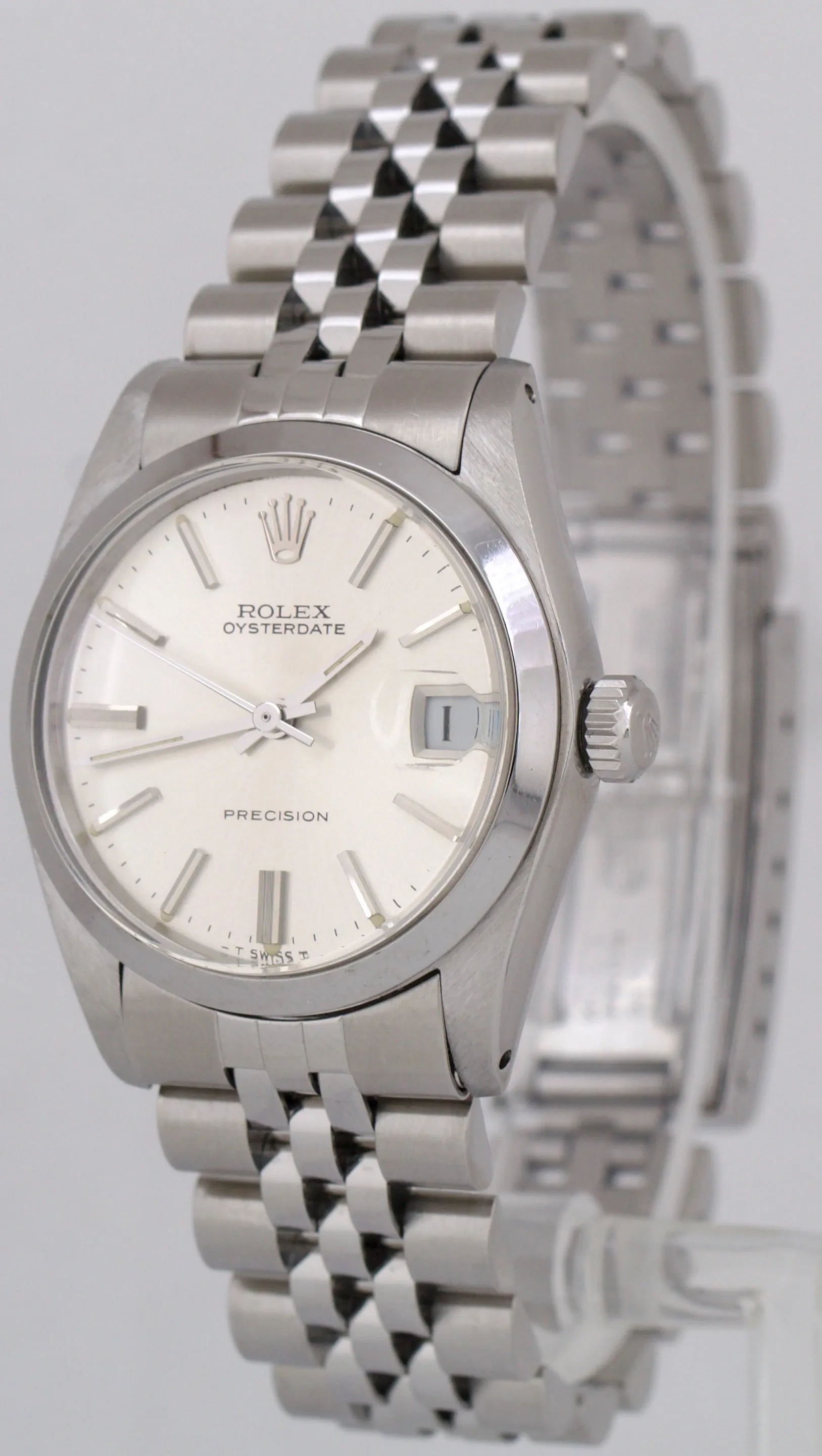 1984 Rolex Oysterdate Precision SILVER Manual Stainless Steel JUBILEE 34mm 6466