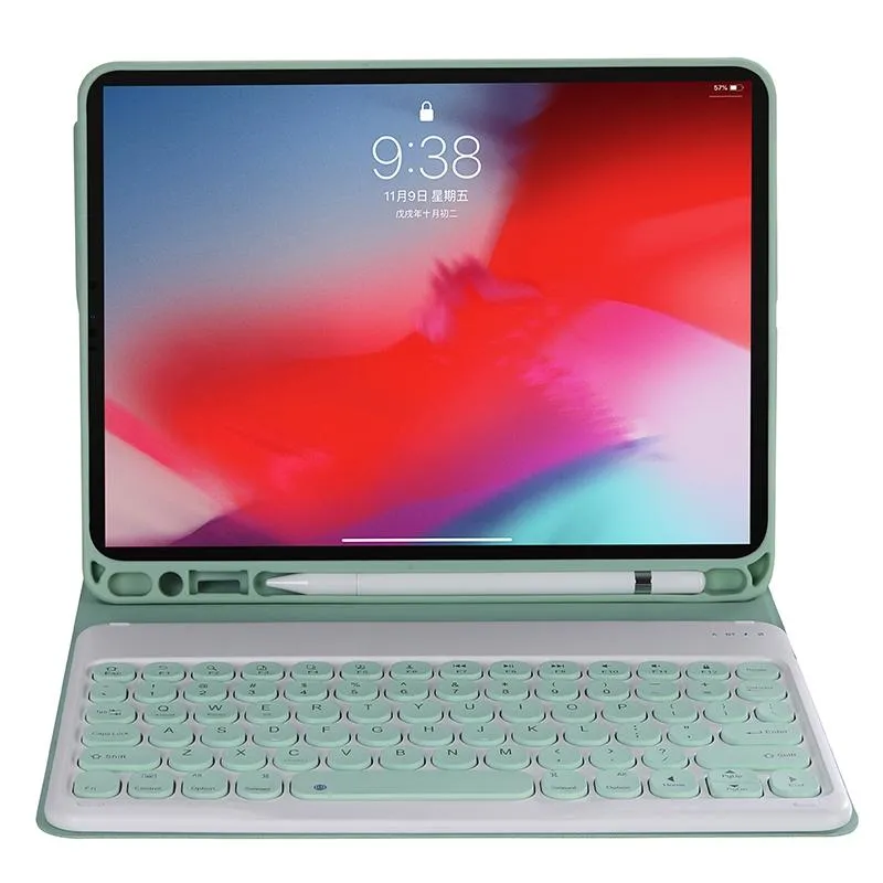 2021 Detachable Bluetooth Keyboard Leather Case For Ipad Pro 11 With Pen Slot & Stand