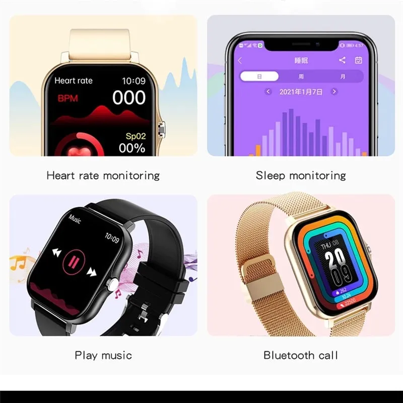 2021 New Women Smart watch Men 1.69&quot; Color Screen Full touch Fitness Tracker Men Call Smart Clock Ladies For Android IOS BOX