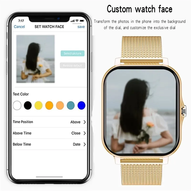 2021 New Women Smart watch Men 1.69&quot; Color Screen Full touch Fitness Tracker Men Call Smart Clock Ladies For Android IOS BOX