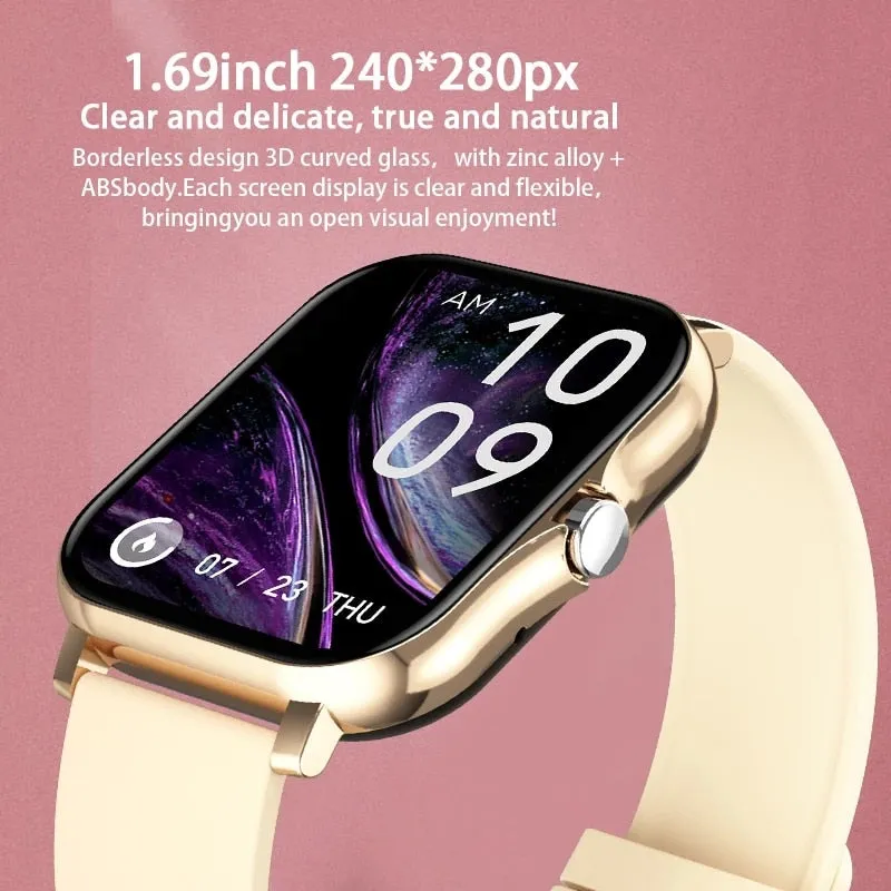 2021 New Women Smart watch Men 1.69&quot; Color Screen Full touch Fitness Tracker Men Call Smart Clock Ladies For Android IOS BOX