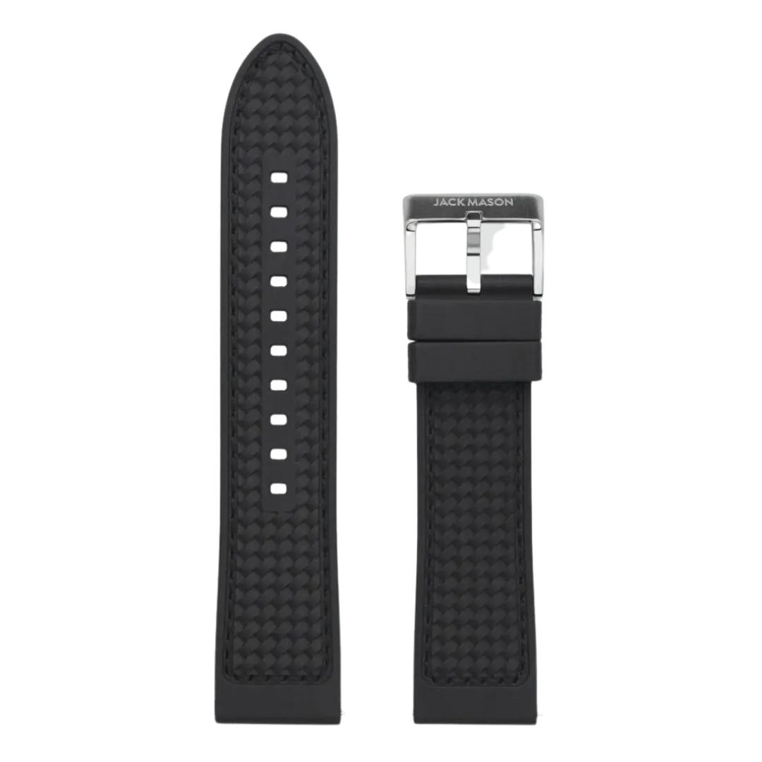 22mm Rubber Watch Strap - Textured Black