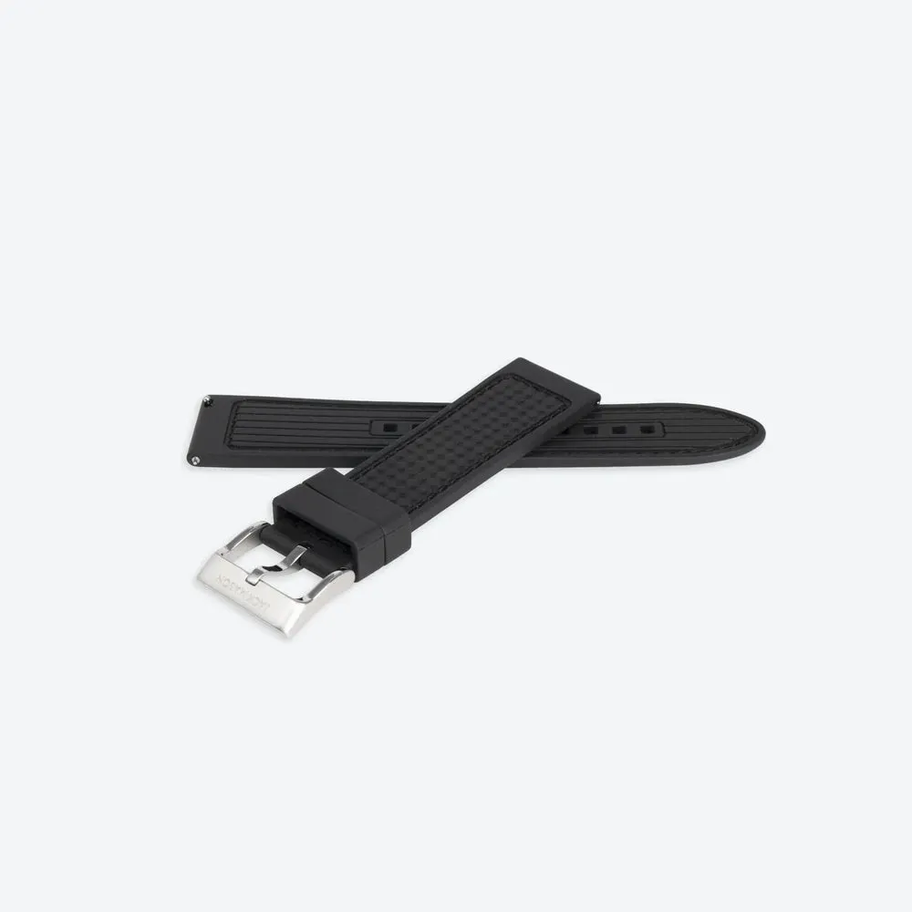 22mm Rubber Watch Strap - Textured Black