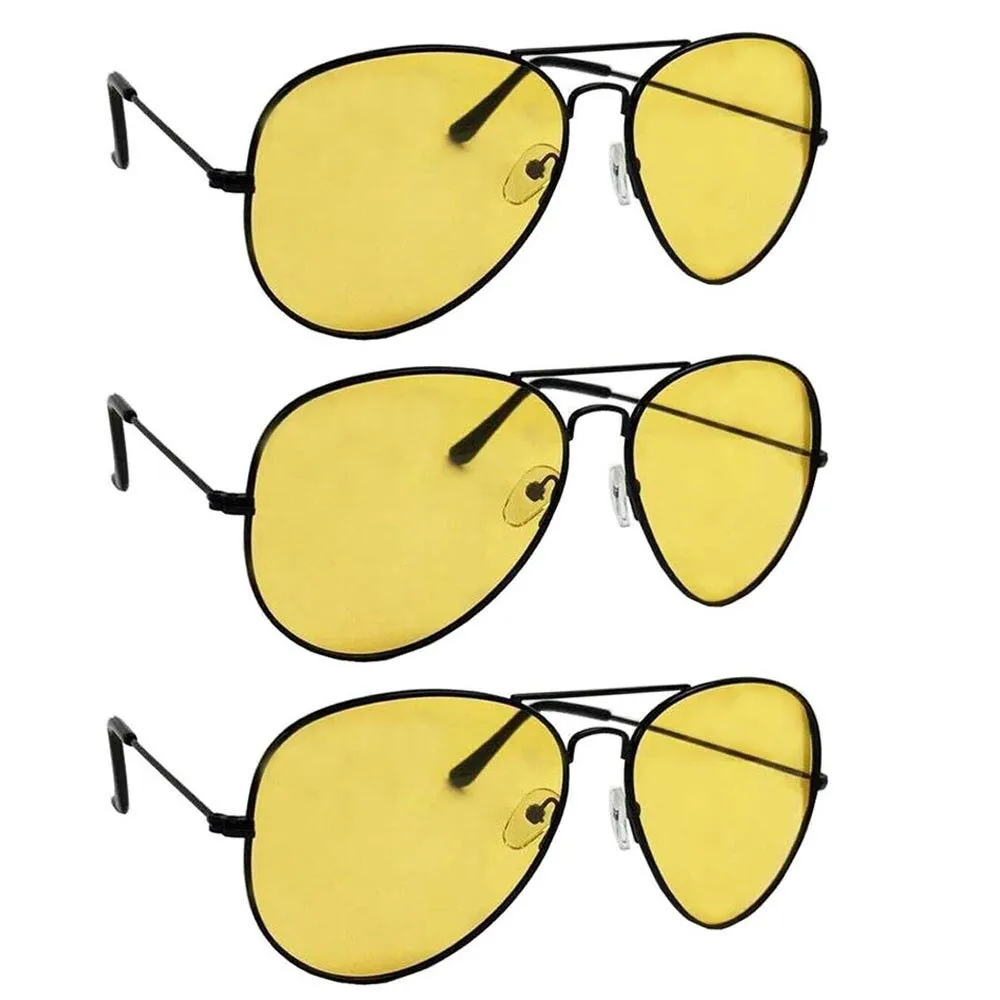3 Fashion Night Pilot Polarized Vision Glasses Frame Anti Glare Shoot Women Men
