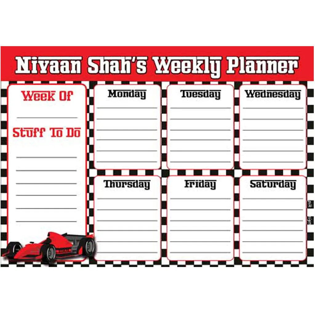 Activity Planner, Set of 50<br/>Racecar