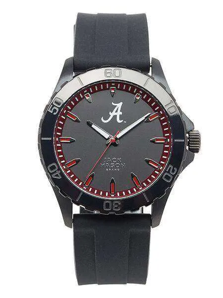 Alabama Crimson Tide Men's Blackout Silicone Strap Watch by Jack Mason
