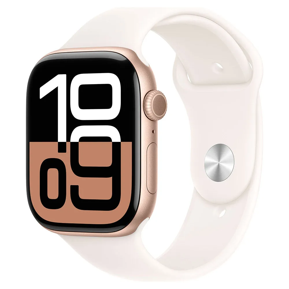 Apple Watch Series 10 GPS 46MM Rose Gold Aluminium Case with Light Blush Sport Band - M/L | MWWU3QA/A
