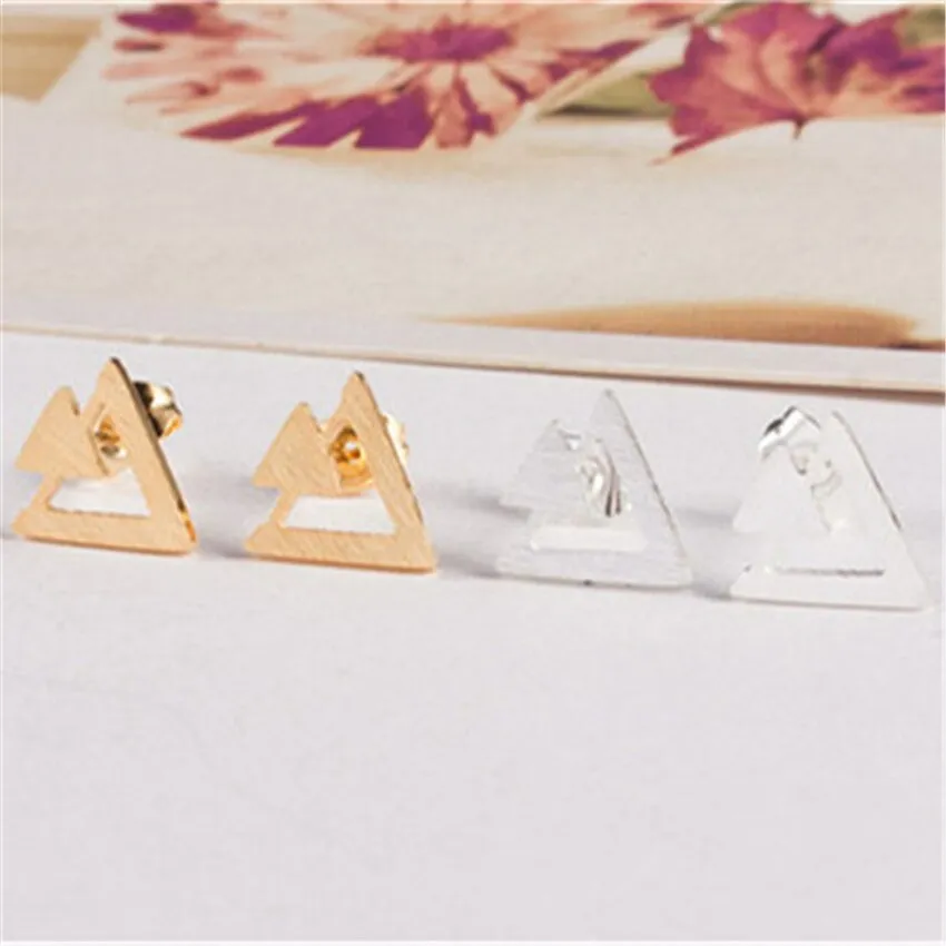 Arrow Double Triangle Ear Stud Earrings Bijuteria