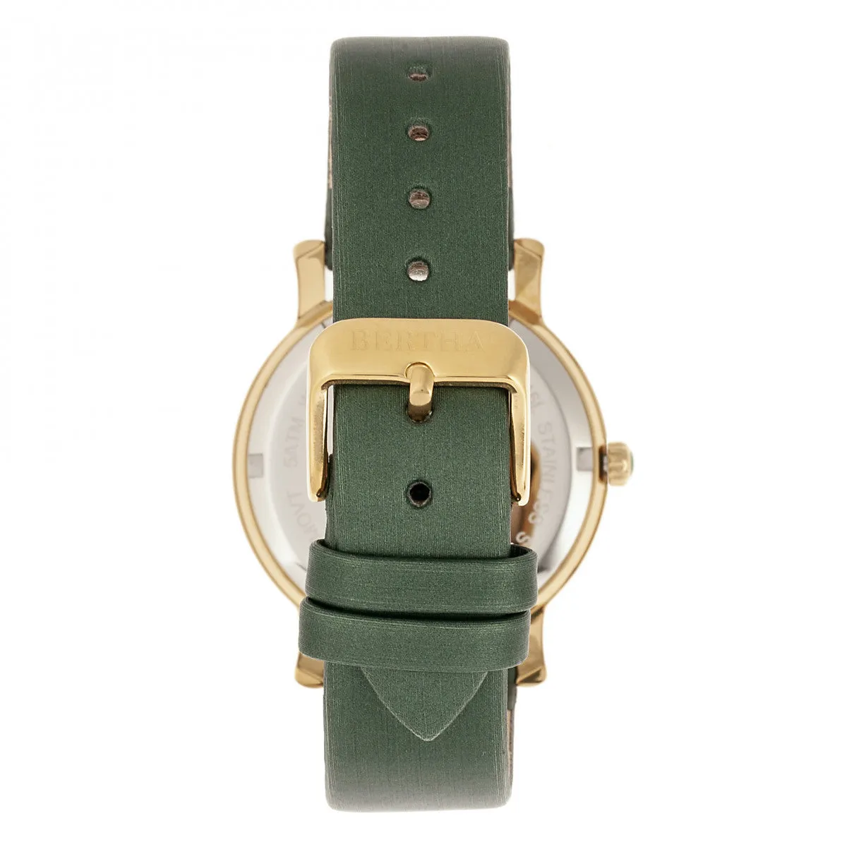 Bertha Vanessa Leather Band Watch - Green