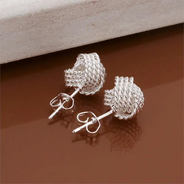 Best Quality Silver color Ball Stud Earrings Fashion Design Earrings for Women 2016 Hot Sale Female Fine Jewelry Gift