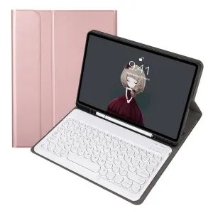 Bluetooth Keyboard Leather Case For Ipad 10.2 / 10.5 / Pro With Detachable Keycap Pen Slot & Stand