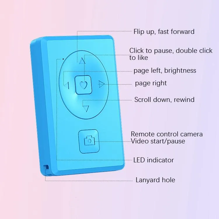 Bluetooth Selfie Controller For Mobile Phones G1 Blue