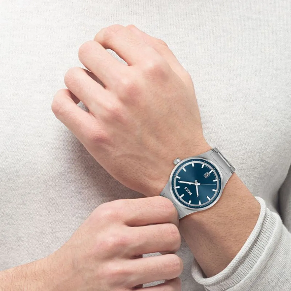 BOSS Candor 41mm Stainless Steel Blue Quartz Men's Watch