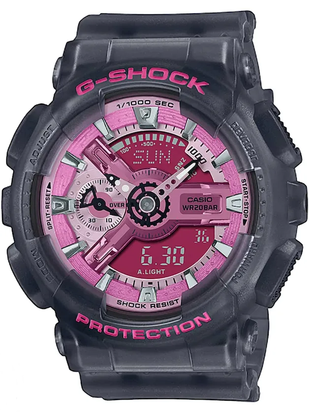 Casio G-Shock S-SERIES Womens Gray Semi-transparent case Watch GMAS110NP-8A