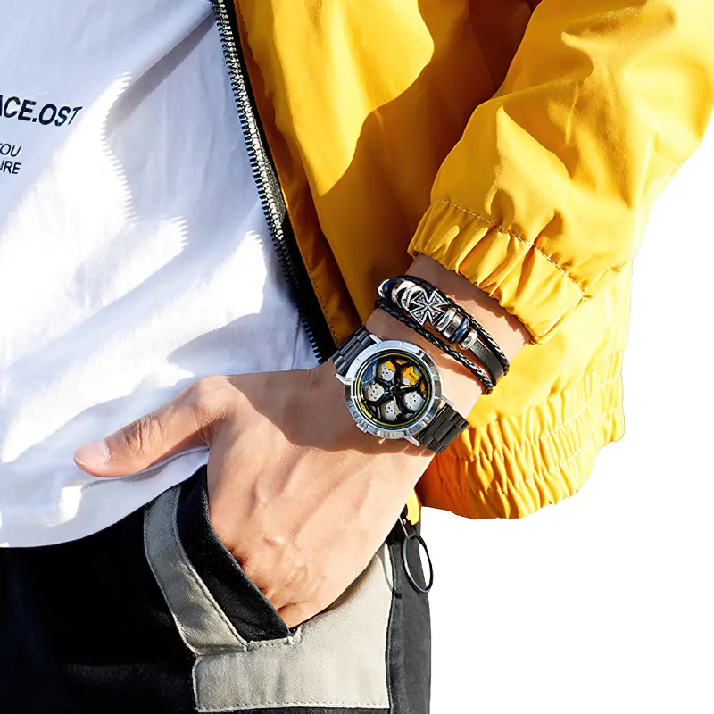Casual Waterproof Analog Watch Of Rotating Roulette Dial For Men / Quartz Accessories