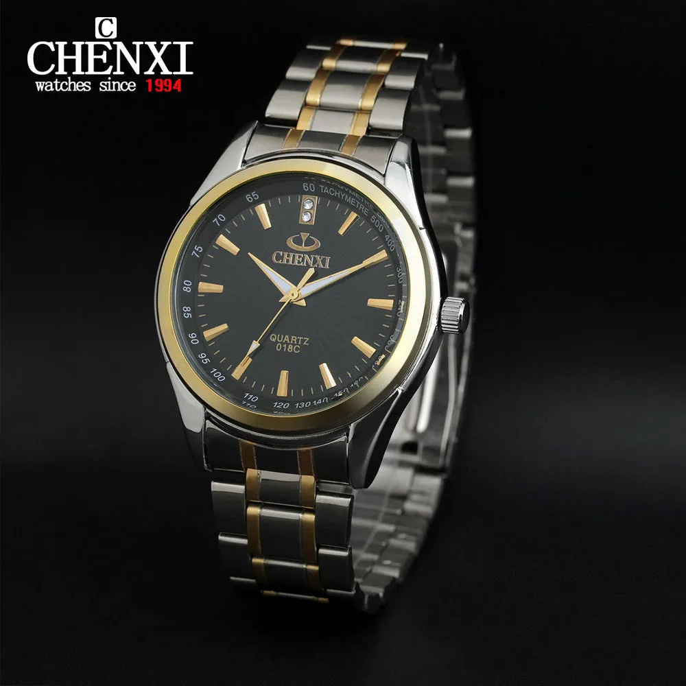 Chenxi 018C Quartz Men's Gold & Silver Watch