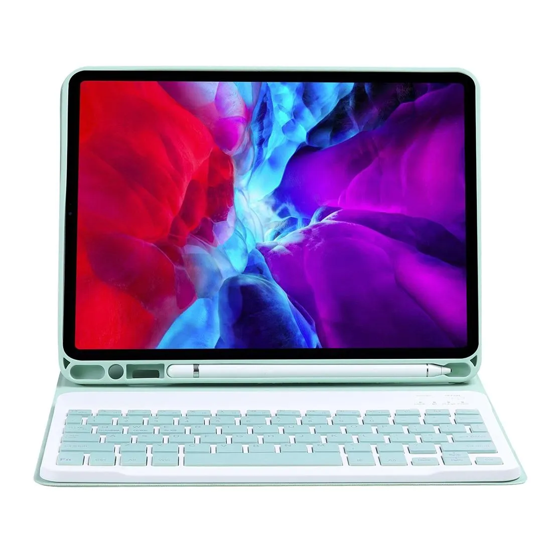 Detachable Bluetooth Keyboard Tablet Case With Stand & Pen Slot - Candy Colour