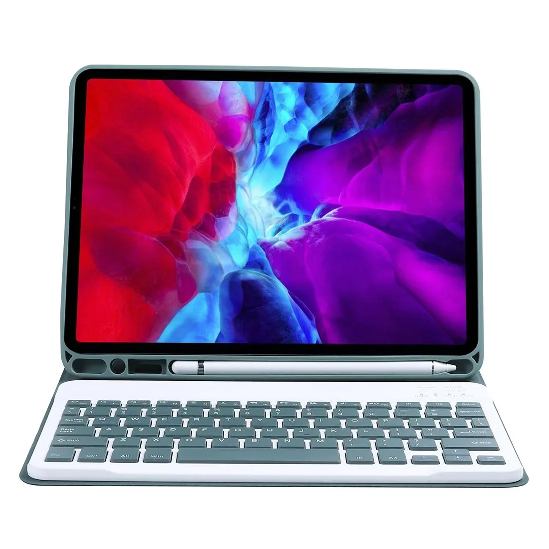 Detachable Bluetooth Keyboard Tablet Case With Stand & Pen Slot - Candy Colour
