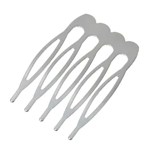 Doreen Box hot-  30 Silver Tone Comb Shape Hair Clips For DIY Jewelry Making 39x26mm (B15509)