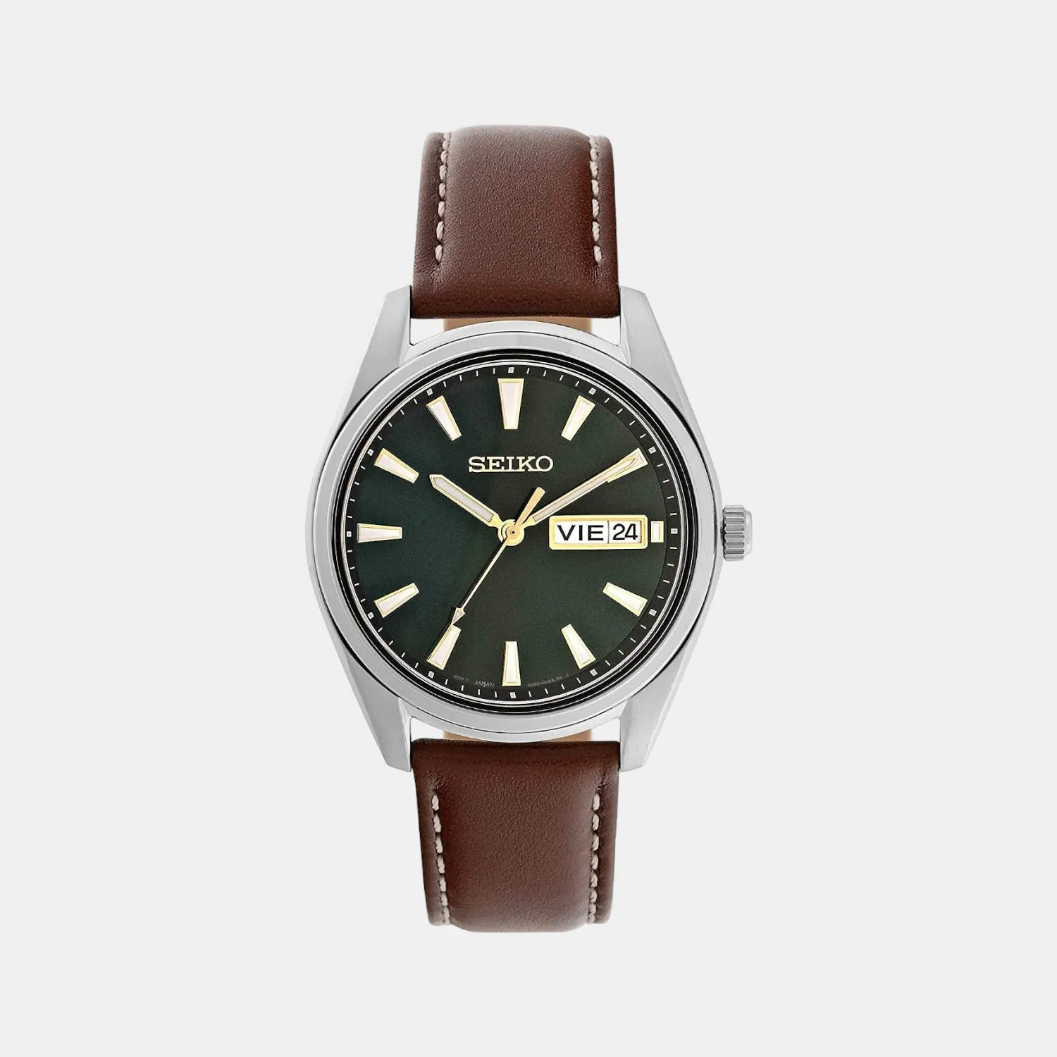 Dress Men's Green Analog Leather Watch SUR449P1