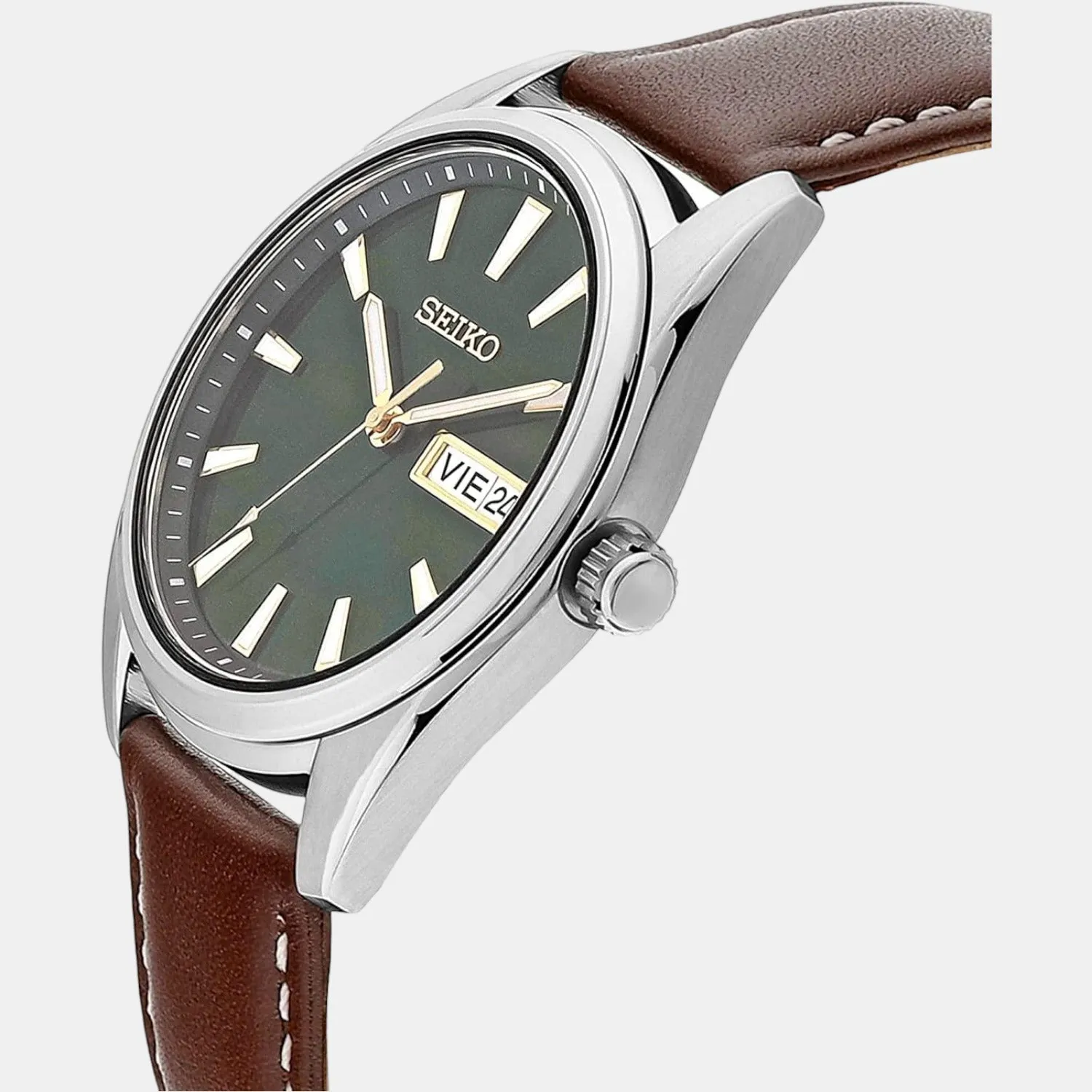 Dress Men's Green Analog Leather Watch SUR449P1