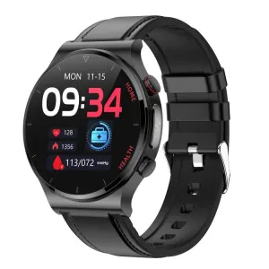 E300 Smart Health Watch with 1.32-Inch Touch Screen, Leather Strap, and Advanced Health Monitoring Features