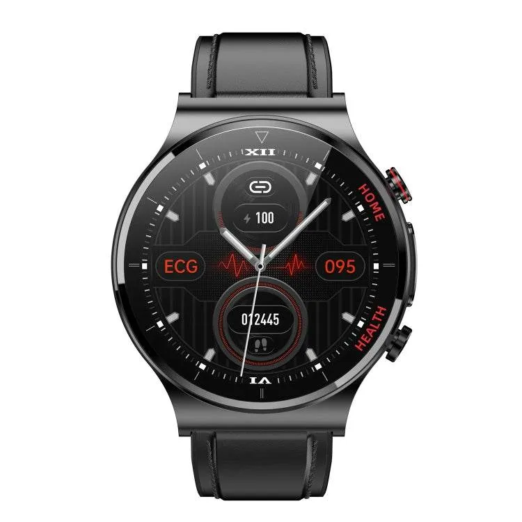 E300 Smart Health Watch with 1.32-Inch Touch Screen, Leather Strap, and Advanced Health Monitoring Features