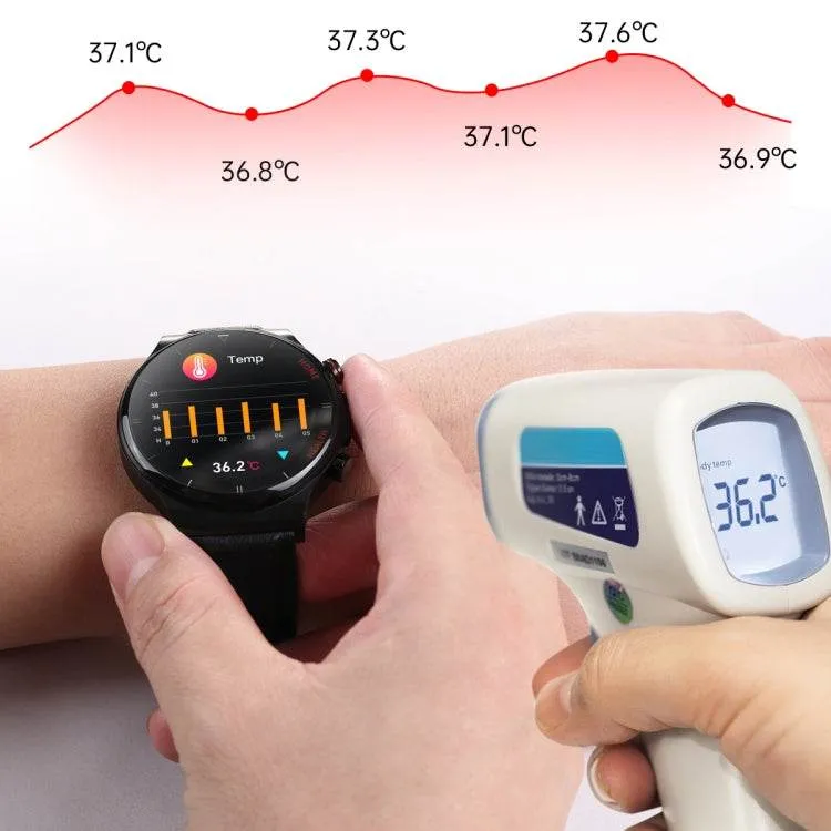 E300 Smart Health Watch with 1.32-Inch Touch Screen, Leather Strap, and Advanced Health Monitoring Features
