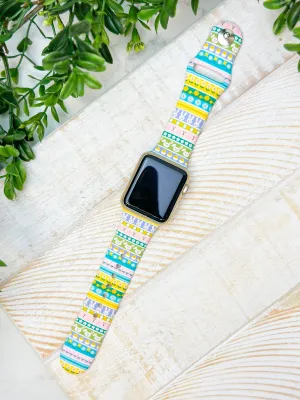 Easter Stripe Silicone Smart Watchband