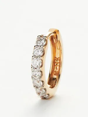 Fine classic diamond single huggie