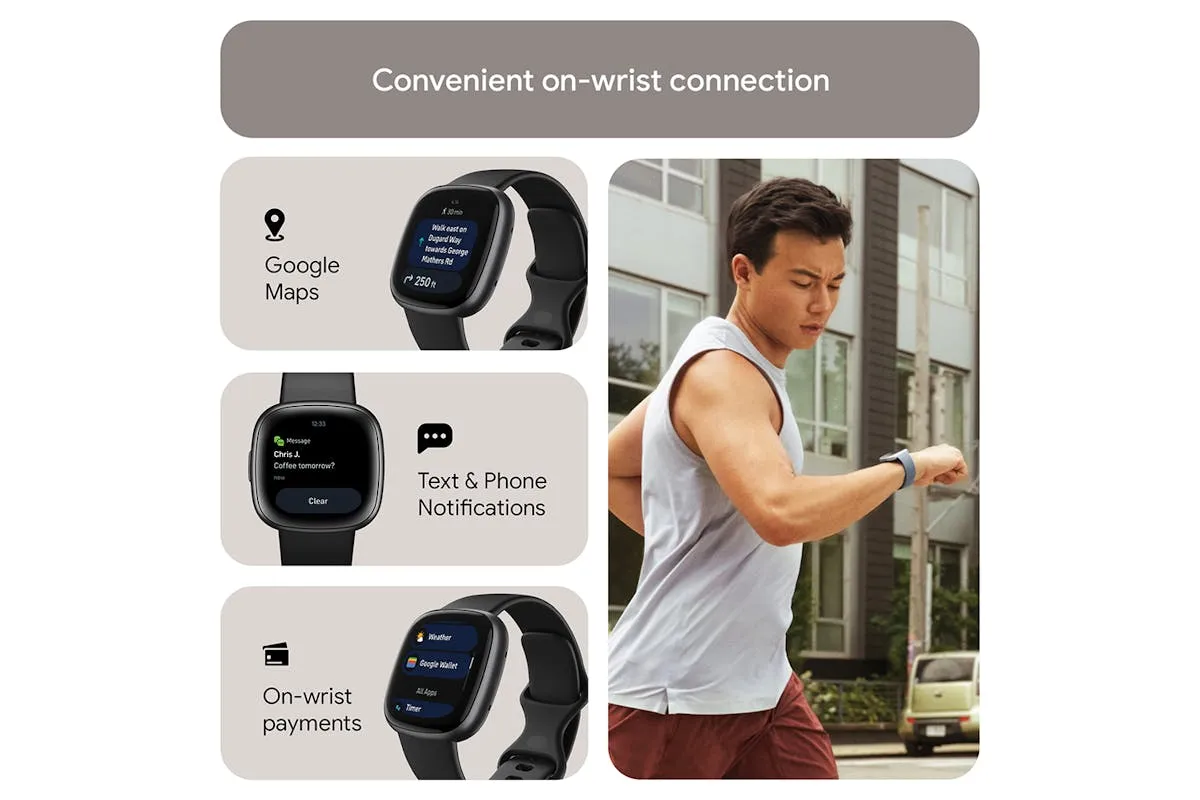 Fitbit Versa 4 Smartwatch | Black & Graphite