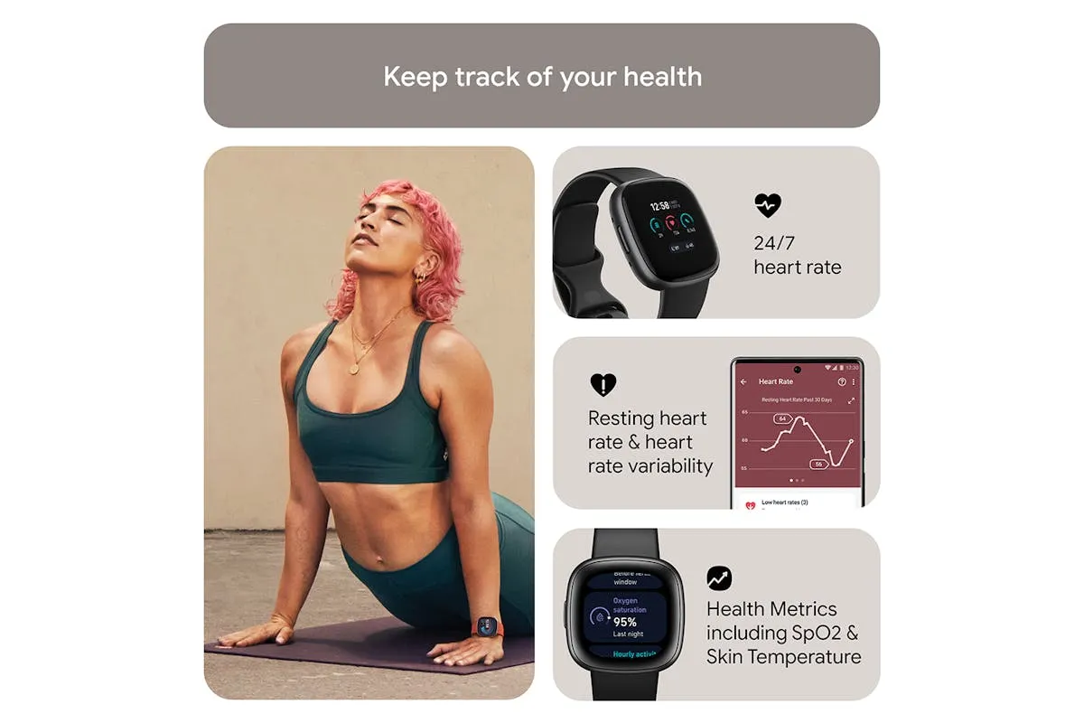 Fitbit Versa 4 Smartwatch | Black & Graphite
