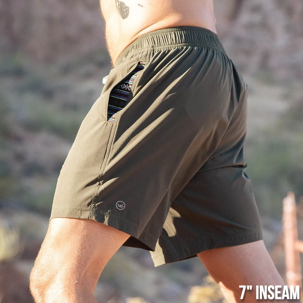 Flow Short (Athletic) - Olive 5.5" & 7" - Linerless