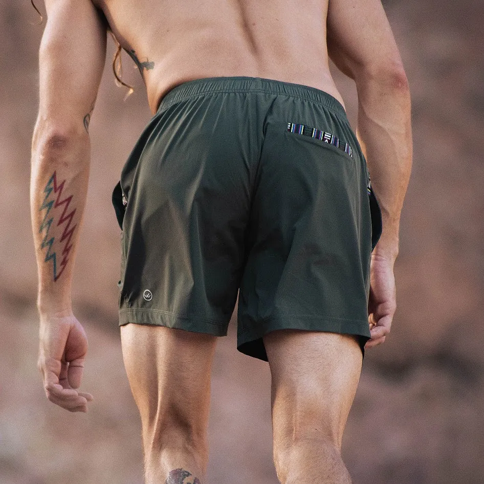 Flow Short (Athletic) - Olive 5.5" & 7" - Linerless