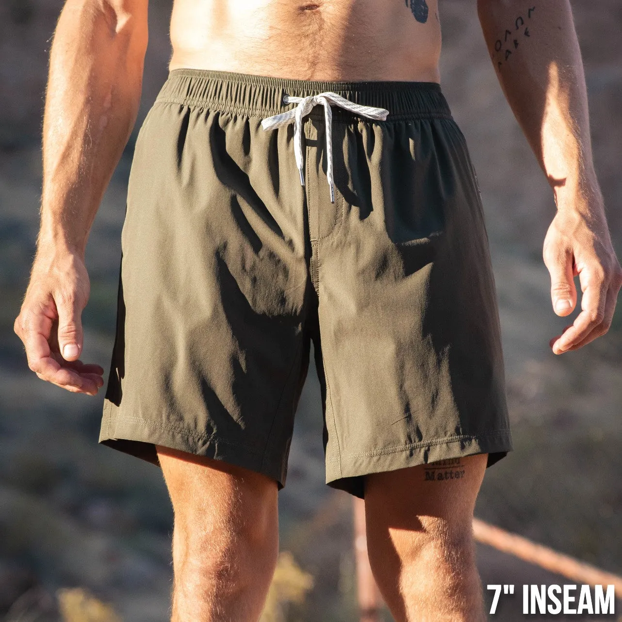 Flow Short (Athletic) - Olive 5.5" & 7" - Linerless