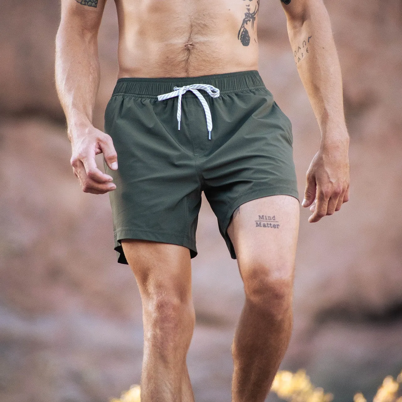 Flow Short (Athletic) - Olive 5.5" & 7" - Linerless