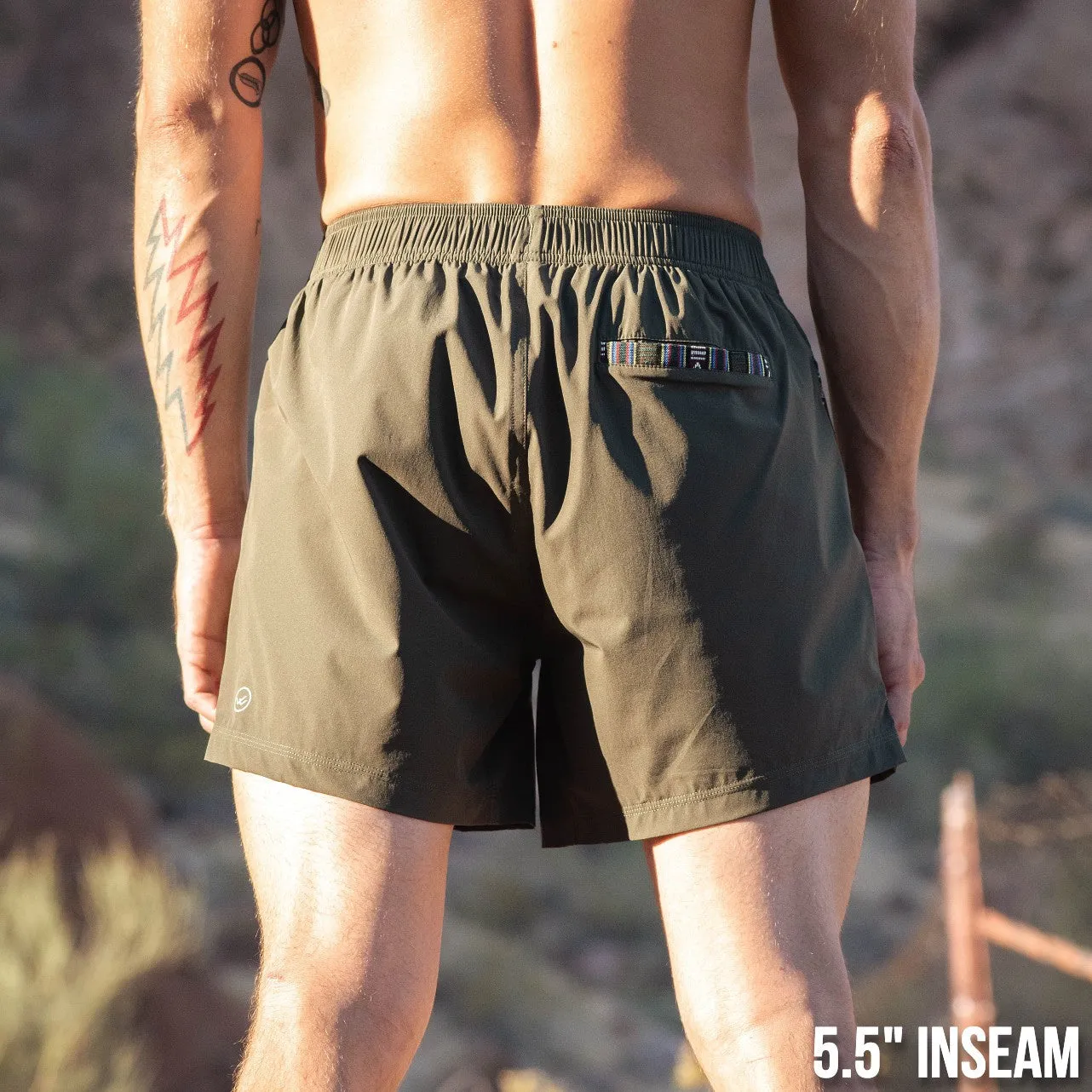 Flow Short (Athletic) - Olive 5.5" & 7" - Linerless