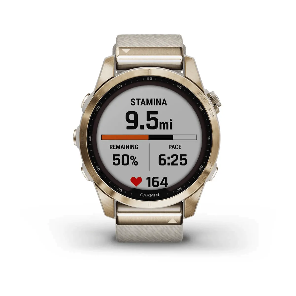 fēnix® 7S – Sapphire Solar Edition - Cream Gold Titanium with Cream Heathered Nylon Band - 010-02539-40