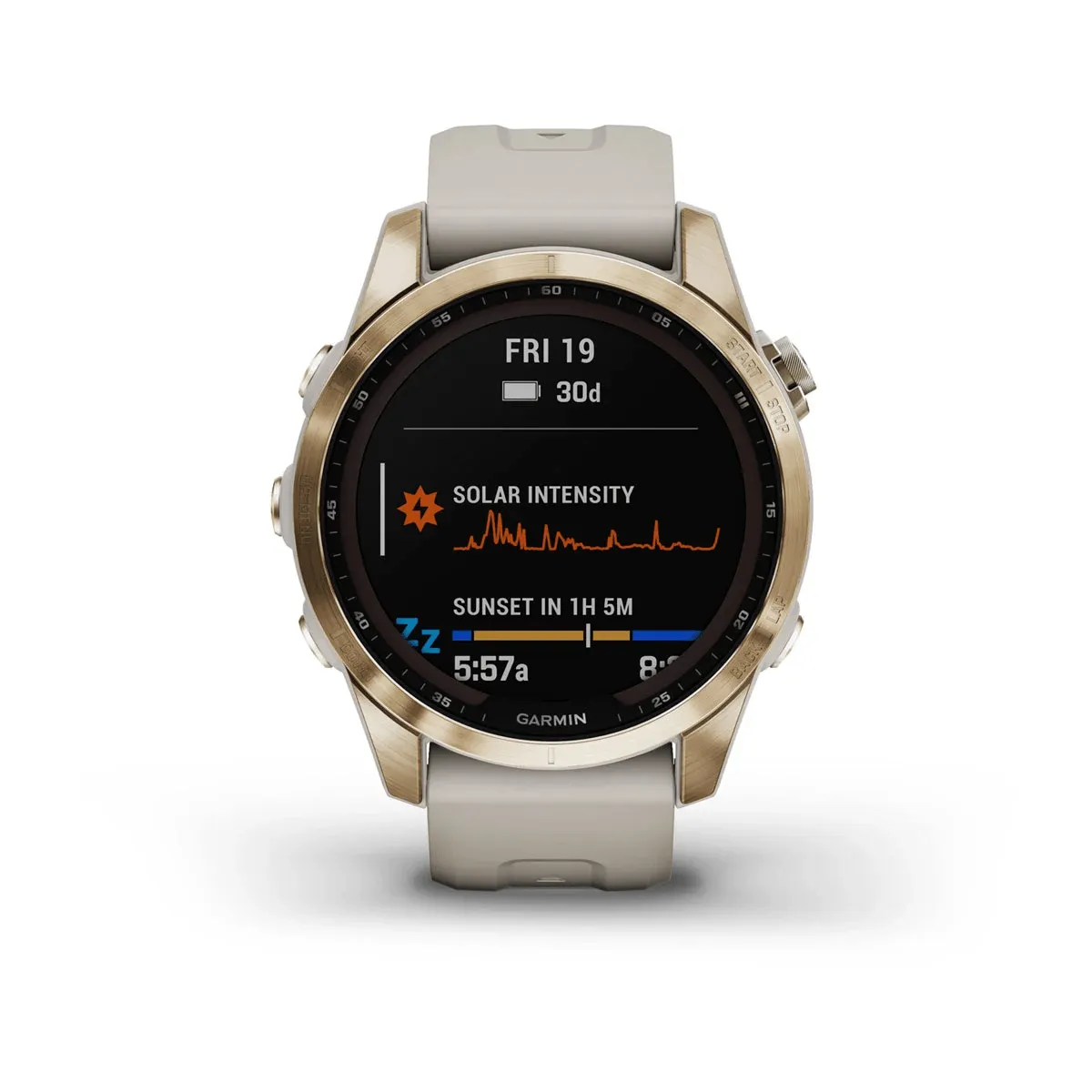 fēnix® 7S – Sapphire Solar Edition - Cream Gold Titanium with Light Sand Band - 010-02539-22