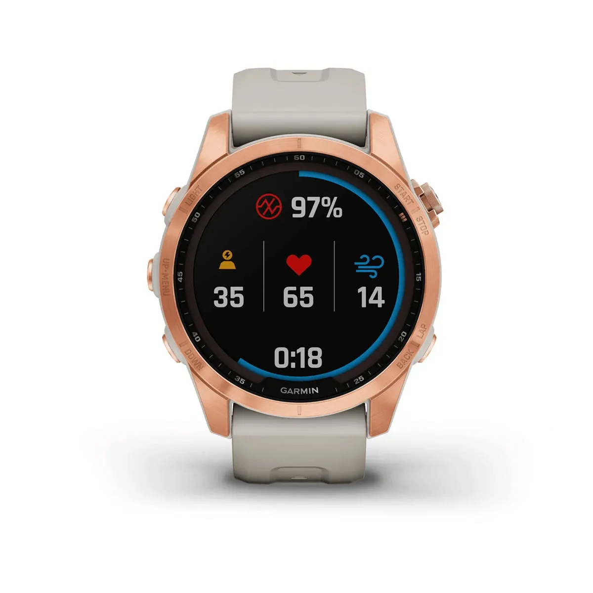 fēnix® 7S – Solar Edition - Rose Gold with Light Sand Band - 010-02539-11