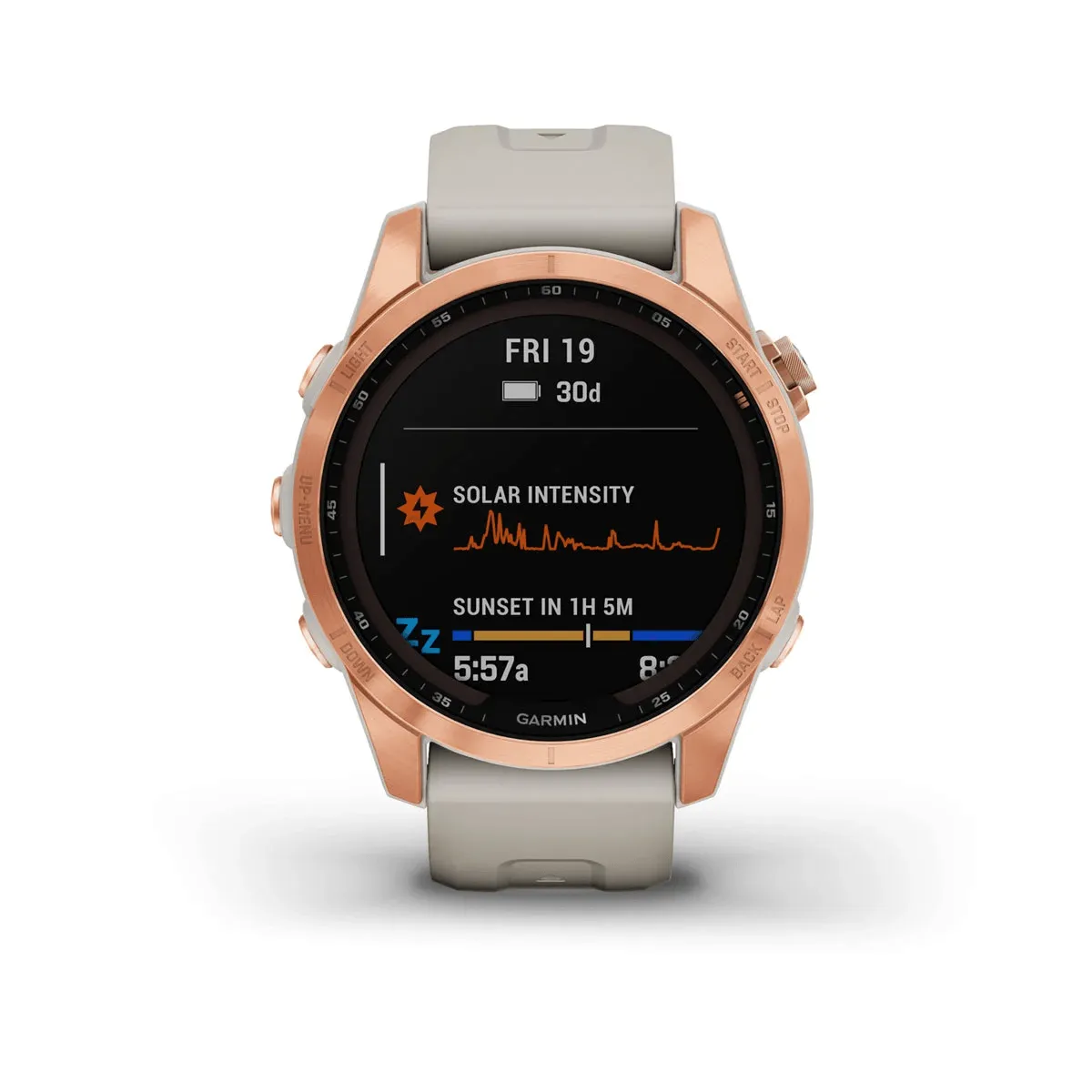 fēnix® 7S – Solar Edition - Rose Gold with Light Sand Band - 010-02539-11