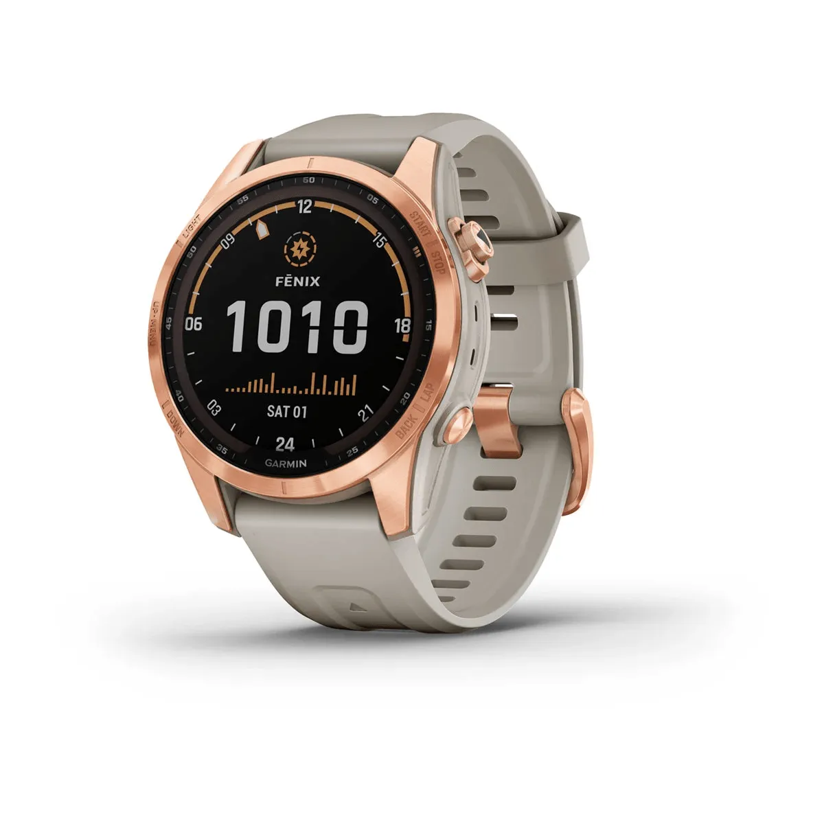 fēnix® 7S – Solar Edition - Rose Gold with Light Sand Band - 010-02539-11