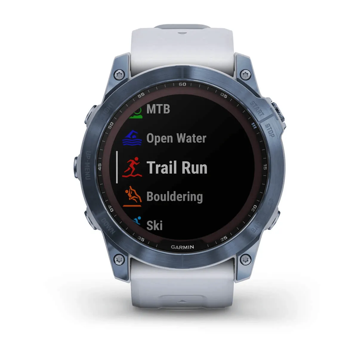 fēnix® 7X – Sapphire Solar Edition - Mineral Blue DLC Titanium with Whitestone Band - 010-02541-16