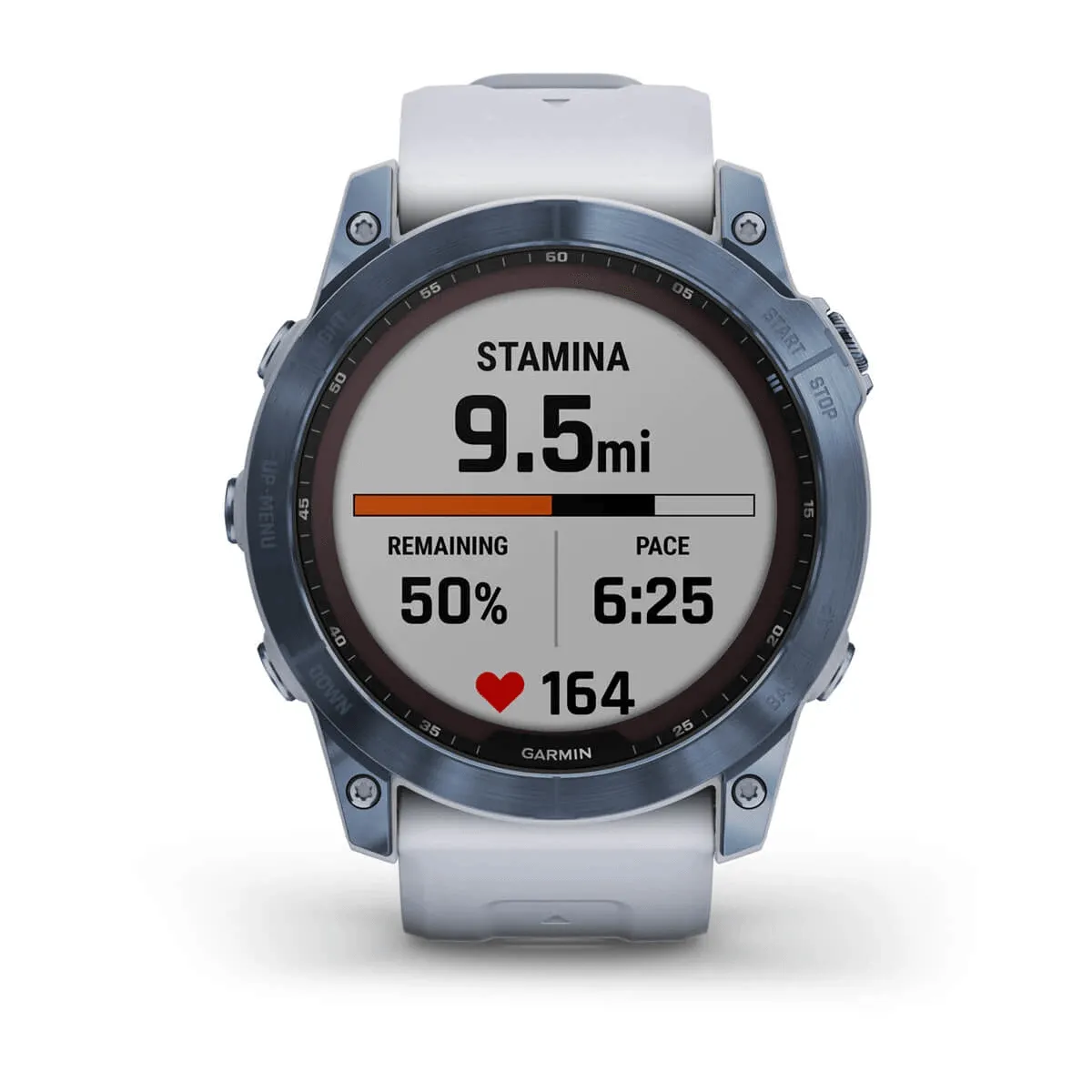 fēnix® 7X – Sapphire Solar Edition - Mineral Blue DLC Titanium with Whitestone Band - 010-02541-16