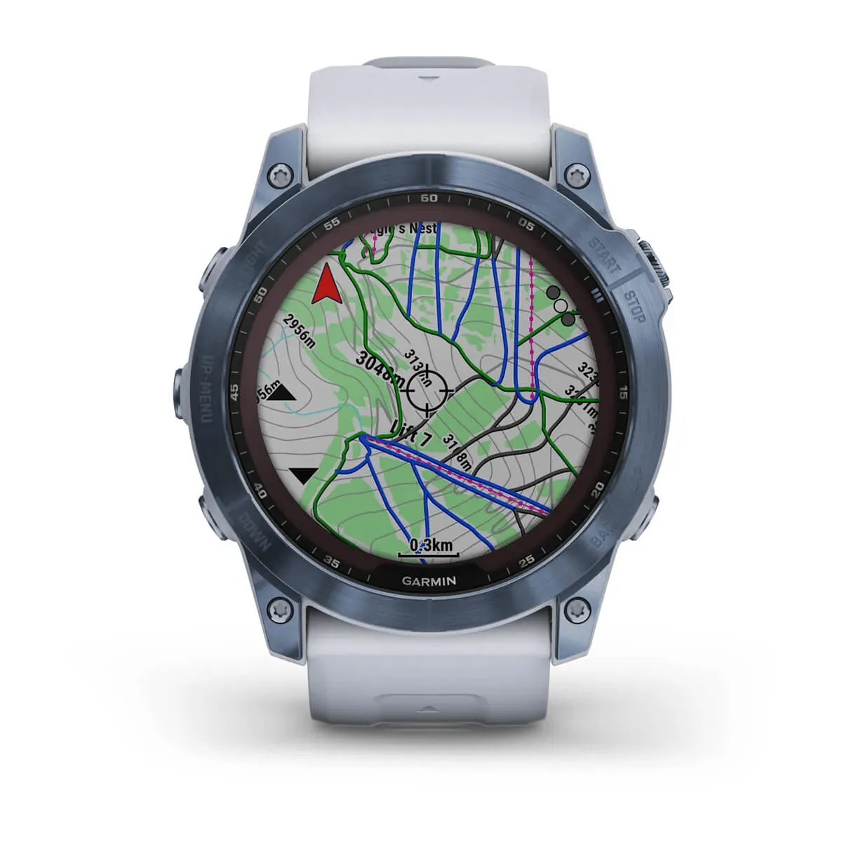 fēnix® 7X – Sapphire Solar Edition - Mineral Blue DLC Titanium with Whitestone Band - 010-02541-16