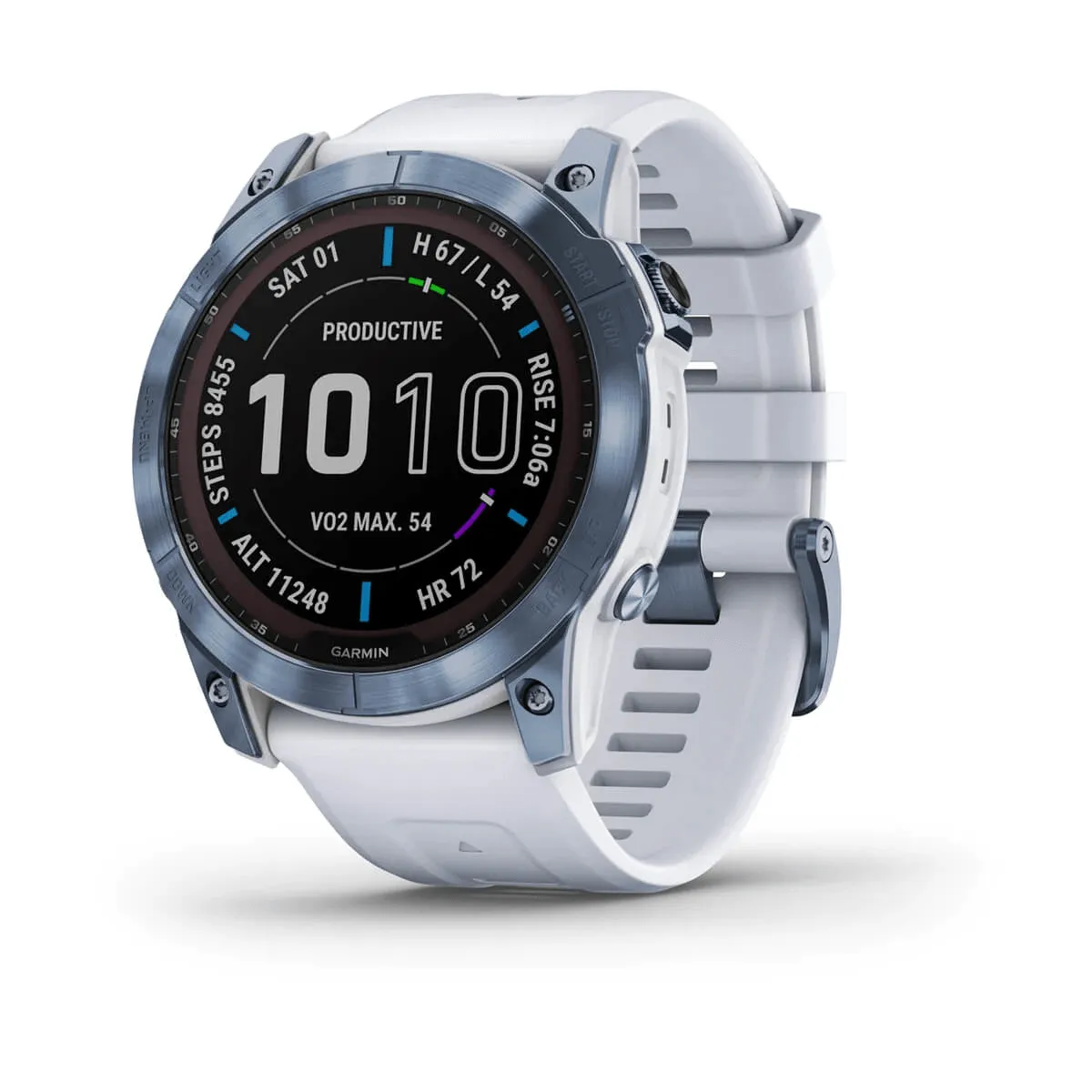 fēnix® 7X – Sapphire Solar Edition - Mineral Blue DLC Titanium with Whitestone Band - 010-02541-16