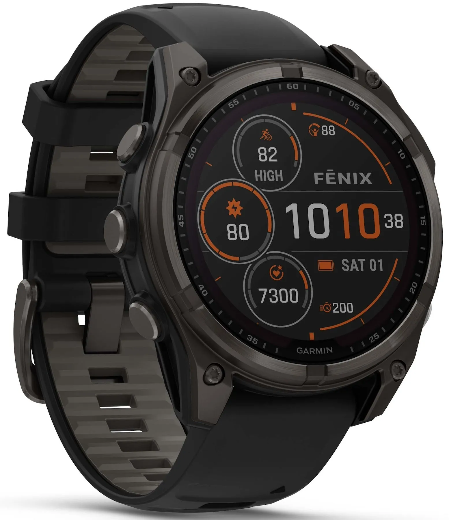 Garmin Fenix 8 47mm Sapphire Solar Carbon Grey DLC Titanium Black Pebble Grey Silicone